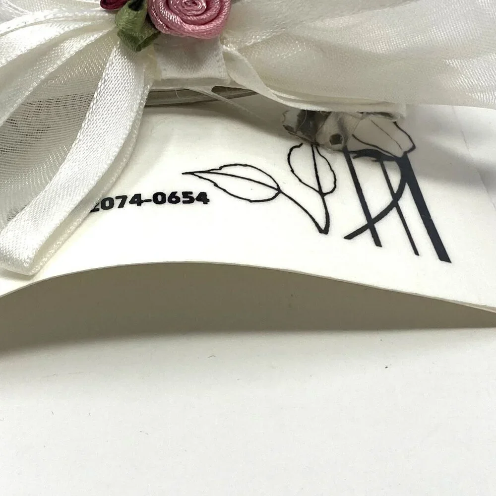 Nordstrom Papilon Kids Flower Girl White Sheer Satin Bow Hair Clip Rosettes